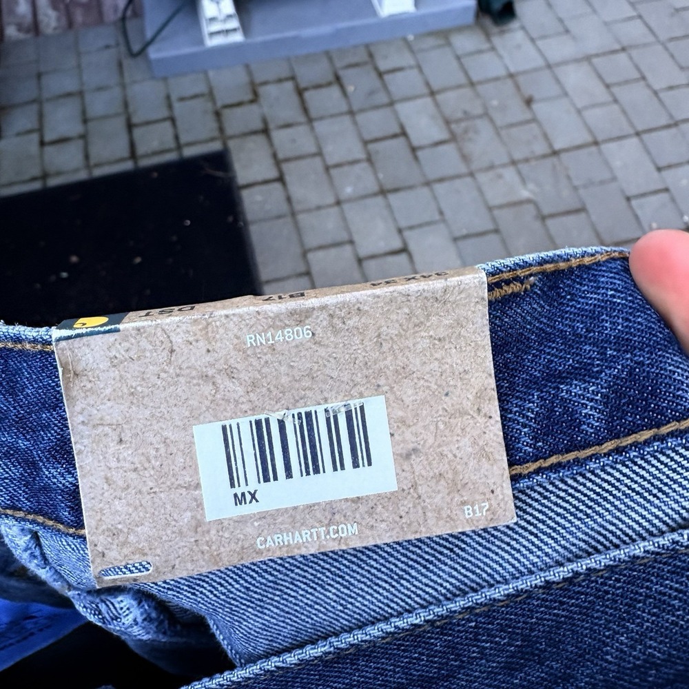 NWT Carhartt B17 DST Relaxed Fit Tapered Leg Jeans Men's 34x34 Blue Vintage Y2K - Picture 5 of 9